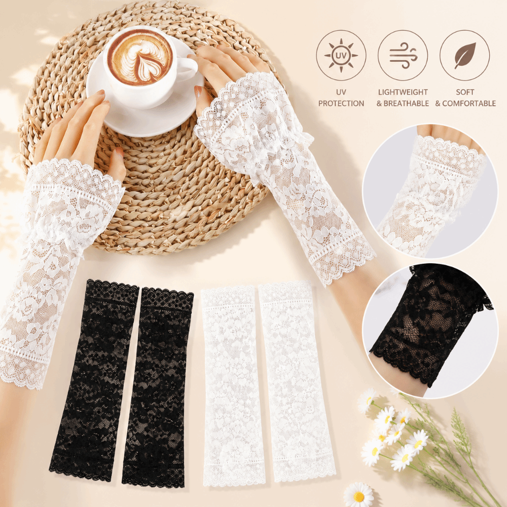 Lace Ruffles Pleated Detachabl - Fingerless Glove Knit のレビューと価格