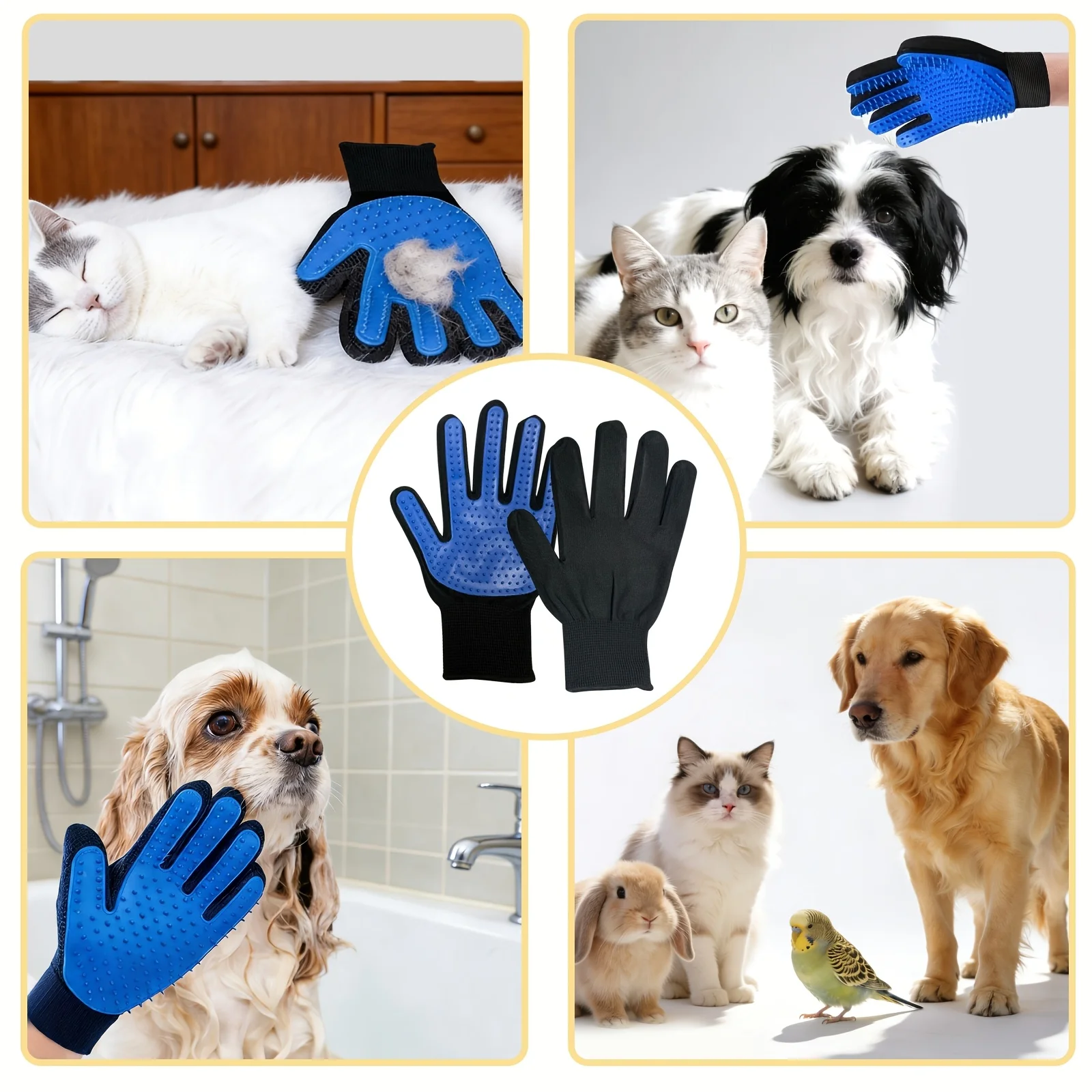 Pet Gloves Cat Grooming Gloves - Rubber Glove Cleaning のレビューと価格