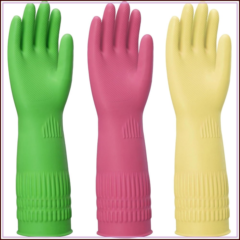 15-Inch Reusable Rubber Gloves - Rubber Glove Cleaning のレビューと価格