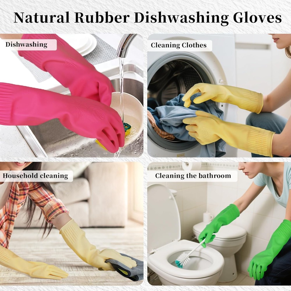 15-Inch Reusable Rubber Gloves - Rubber Glove Cleaning のレビューと価格