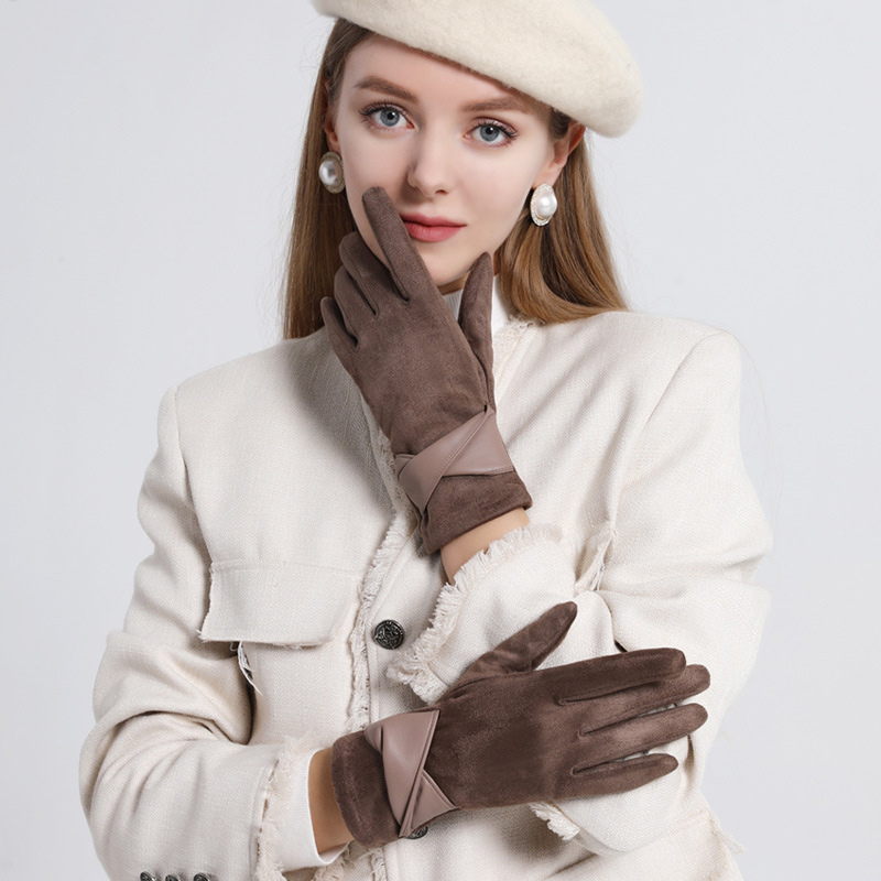 1 Pair Suede Gloves For Women  - Leather Driving Glove のレビューと価格