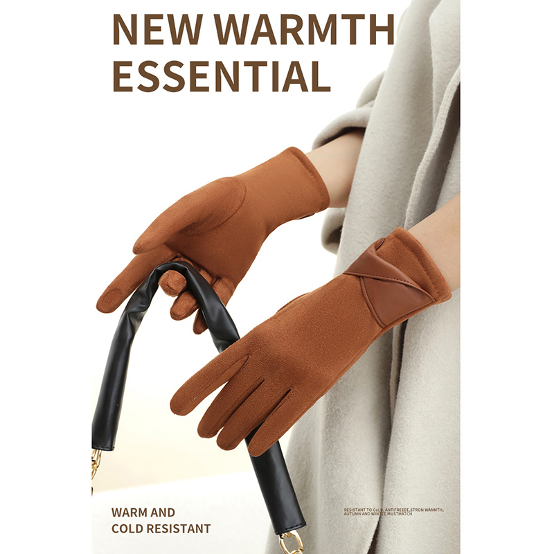 1 Pair Suede Gloves For Women  - Leather Driving Glove のレビューと価格