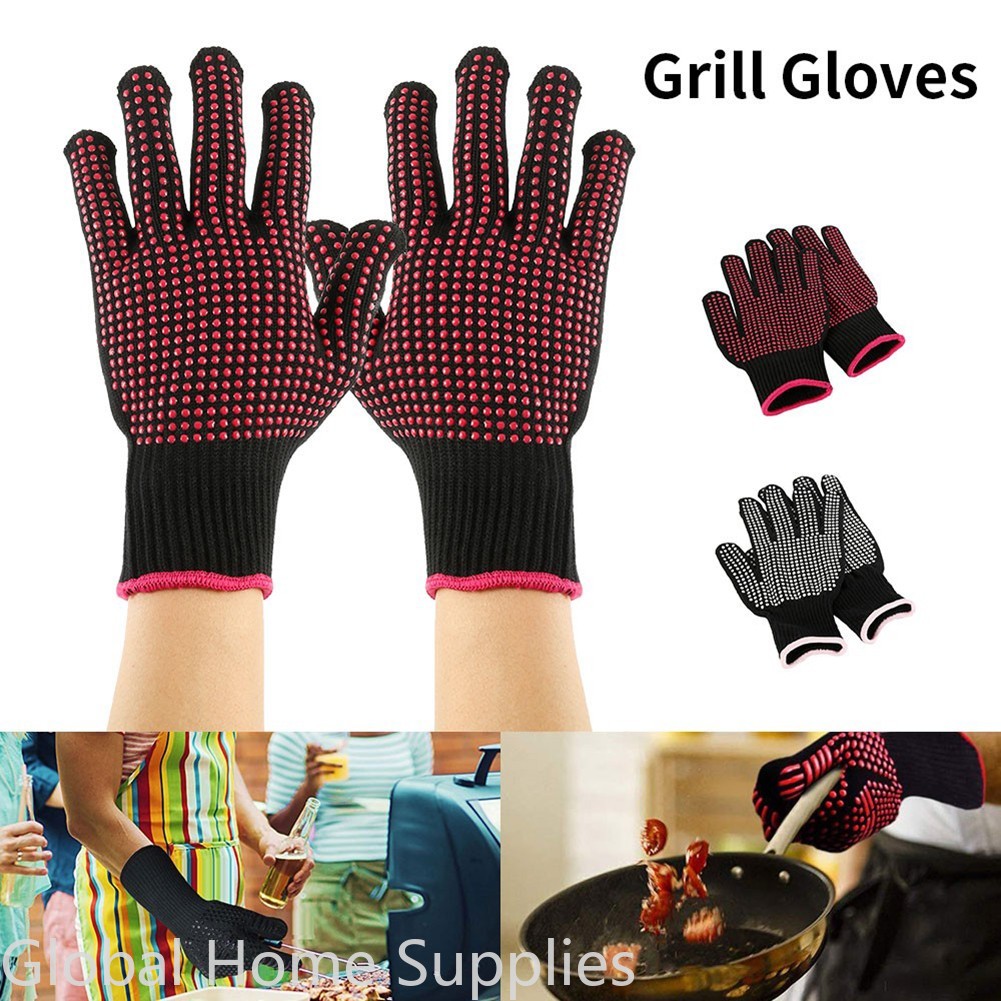 Barbecue Anti-scald Gloves Mic - Oven Mitt Silicone のレビューと価格