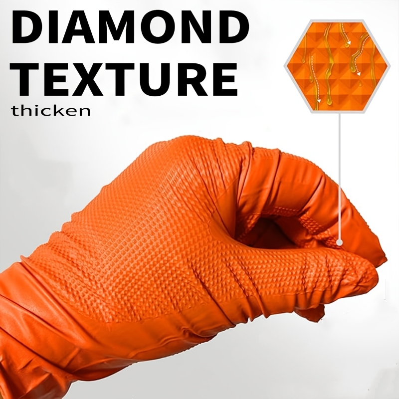 Heavy Duty Orange Nitrile Glov - Nitrile Mechanic Glove のレビューと価格