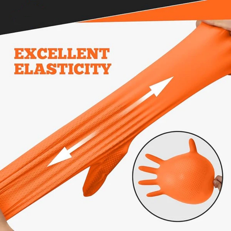 Heavy Duty Orange Nitrile Glov - Nitrile Mechanic Glove のレビューと価格