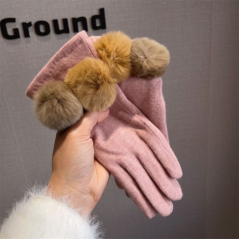 Gloves Women Wool Plaid Fox Fu - Wool Glove Lined のレビューと価格