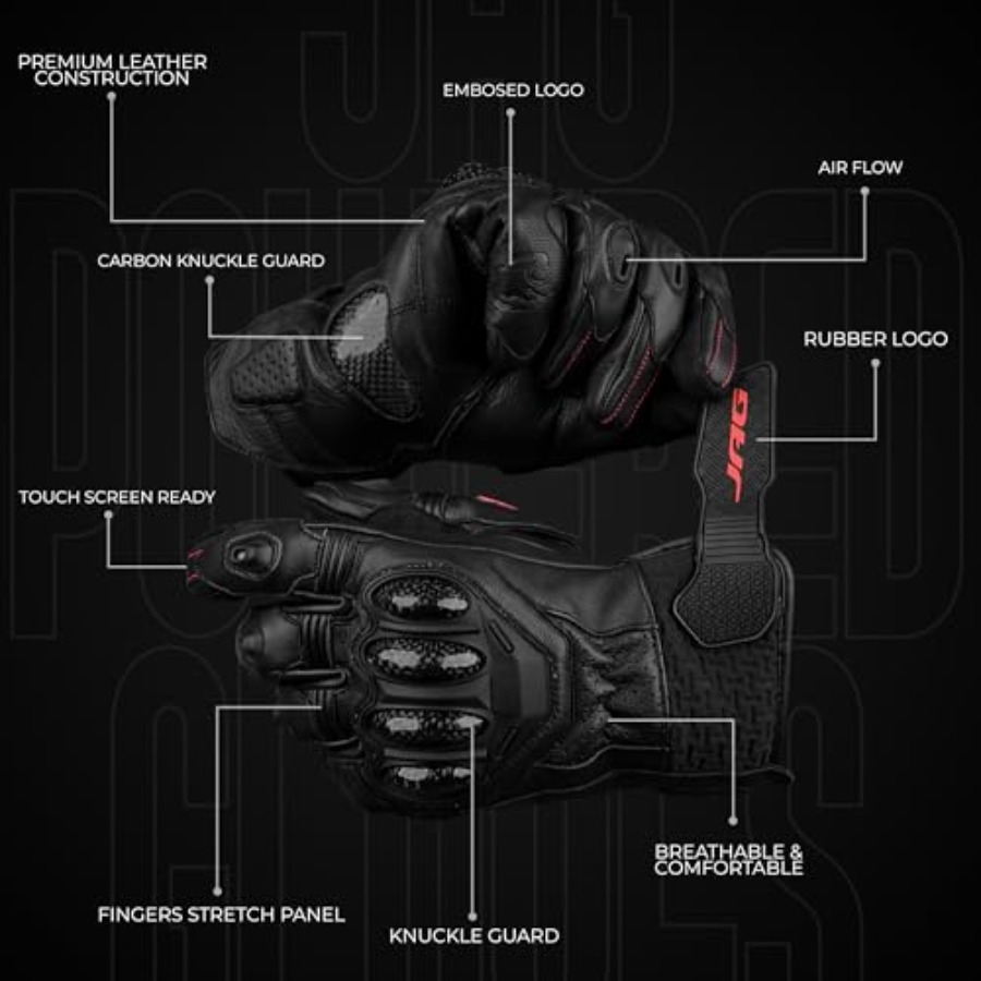 Leather Motorcycle Gloves for  - Motorcycle Glove Knuckle のレビューと価格