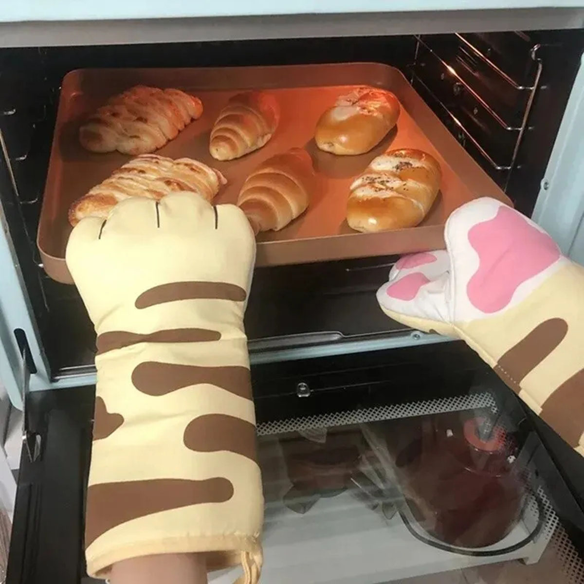Microwave Long Cotton Gloves C - Oven Mitt Silicone のレビューと価格