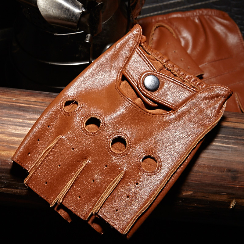 High Quality Man's Half Finger - Leather Driving Glove のレビューと価格