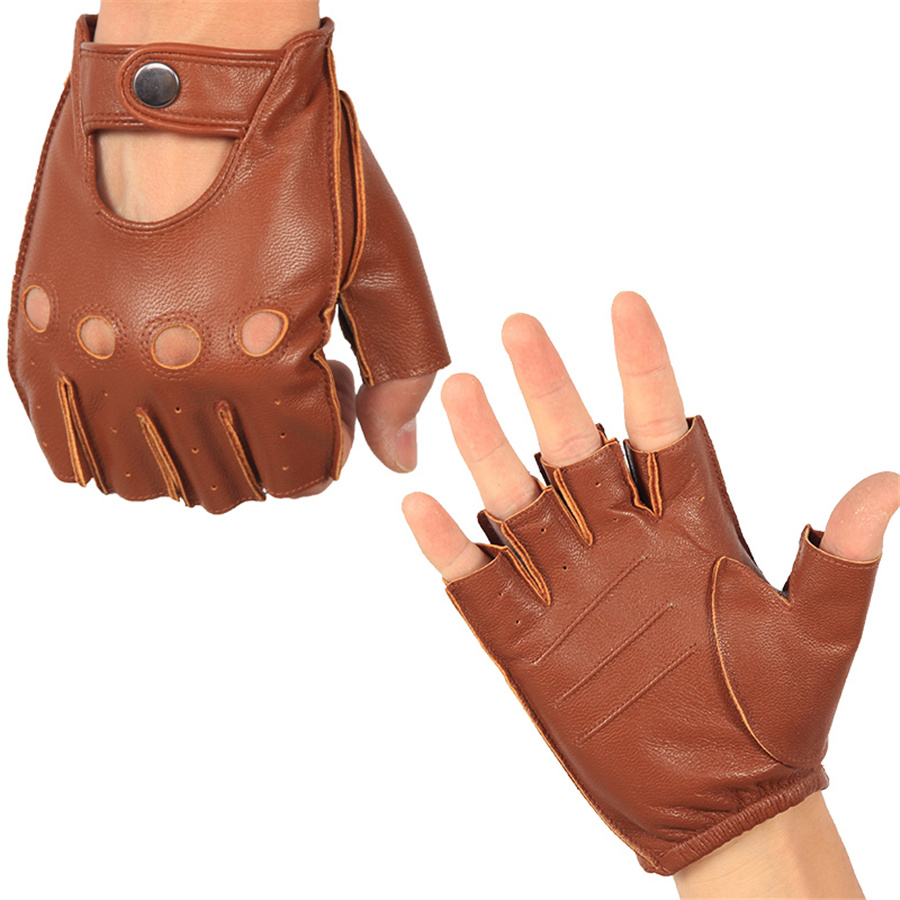 High Quality Man's Half Finger - Leather Driving Glove のレビューと価格