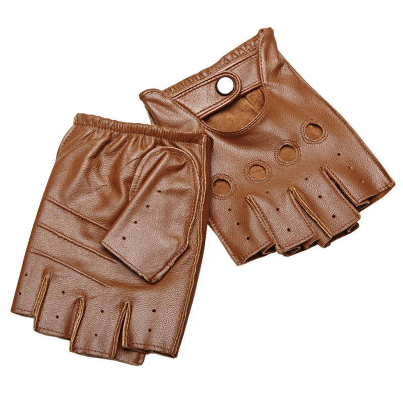 High Quality Man's Half Finger - Leather Driving Glove のレビューと価格
