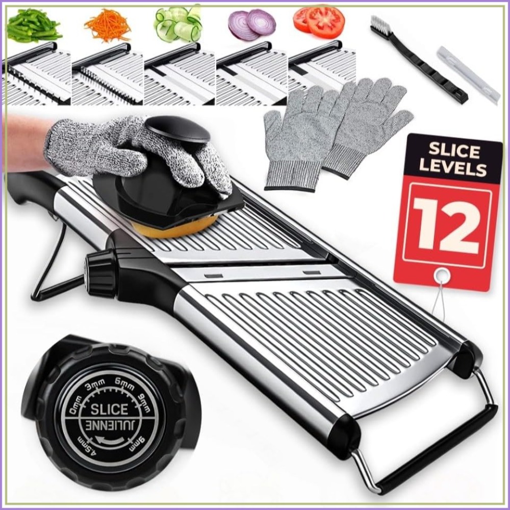 Adjustable Mandoline Food Slic - Cut Resistant Glove のレビューと価格