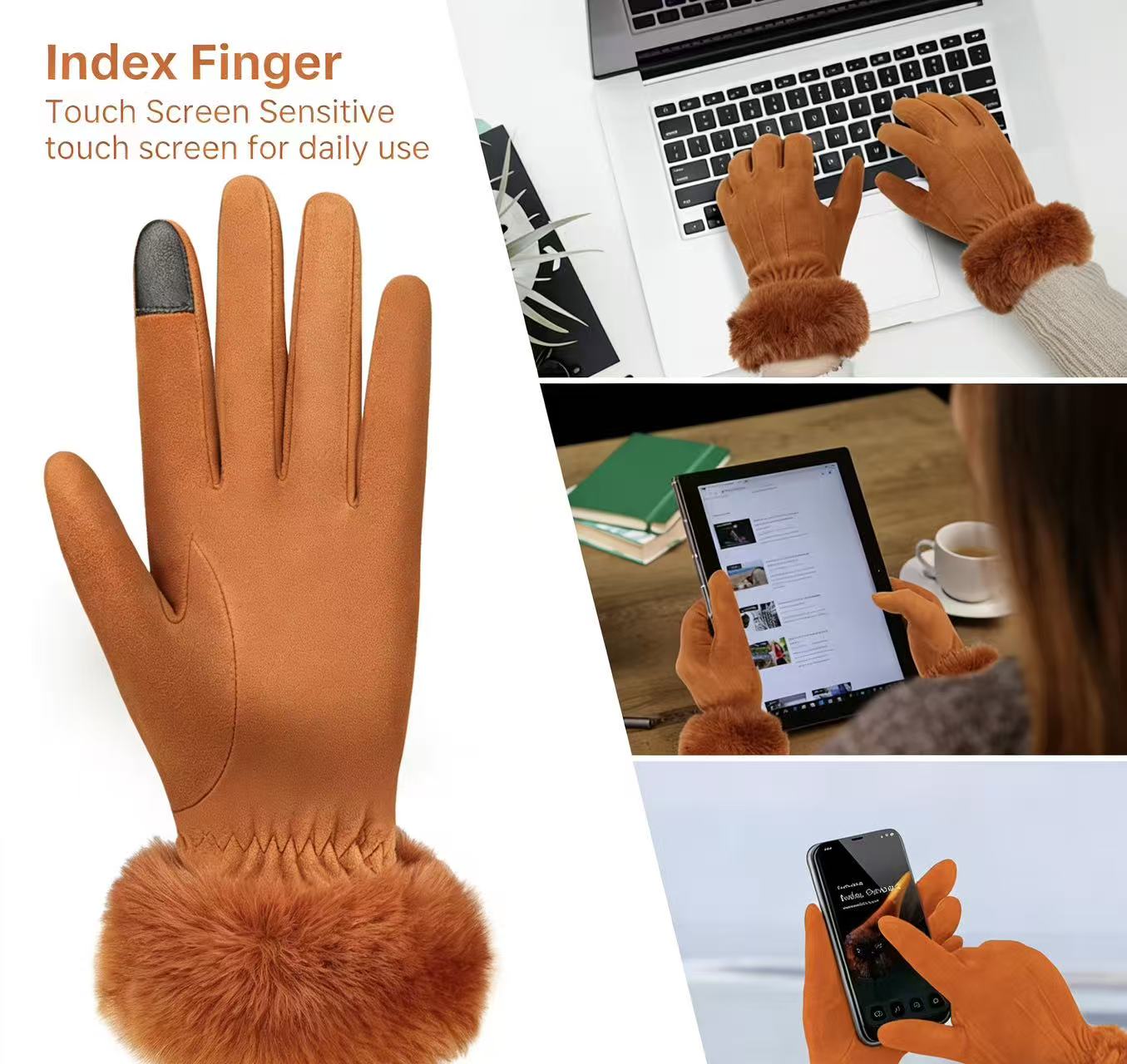 Women's Deerskin Warm Gloves A - Wool Glove Lined のレビューと価格