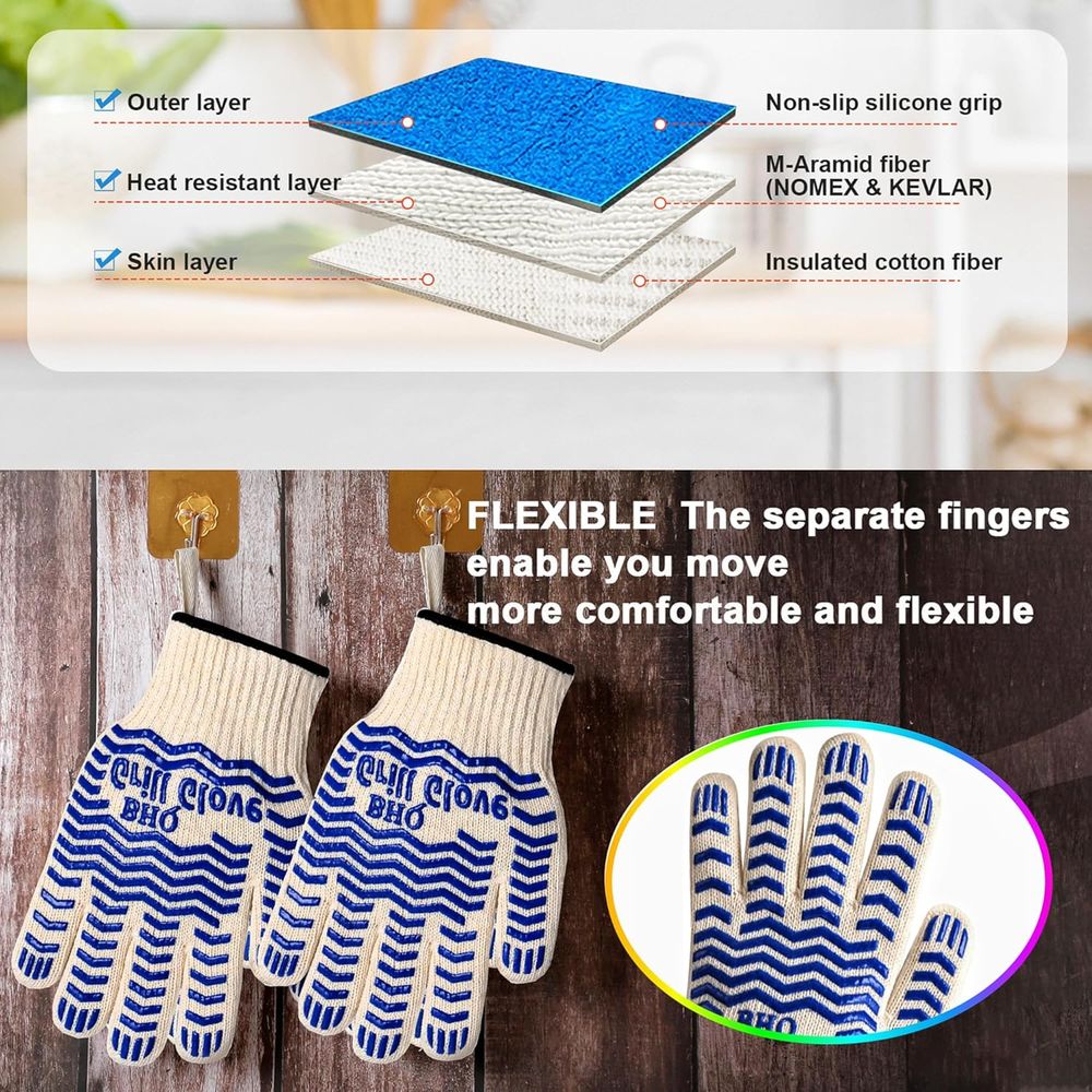 Heat Resistant Oven Gloves - B - Heat Resistant Glove のレビューと価格
