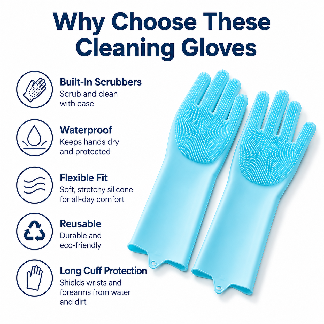 1 Pair Silicone Cleaning Glove - Dish Glove Rubber のレビューと価格