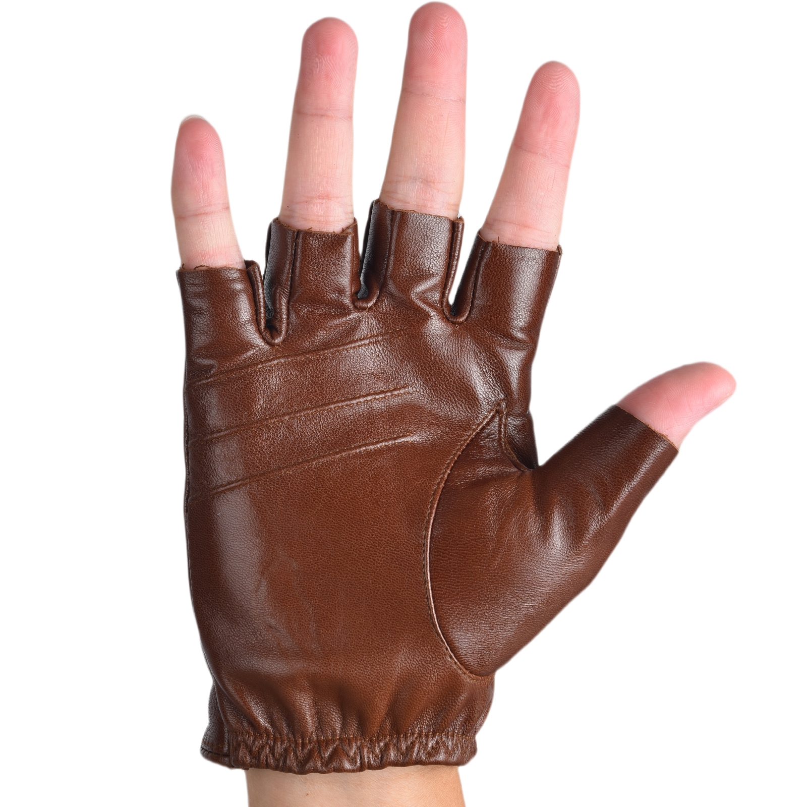 Mens Fingerless Half Finger Le - Leather Driving Glove のレビューと価格