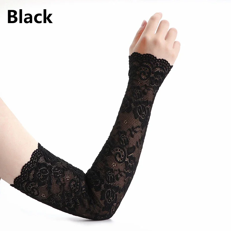 Summer Sunscreen Lace Arm Slee - Fingerless Glove Knit のレビューと価格