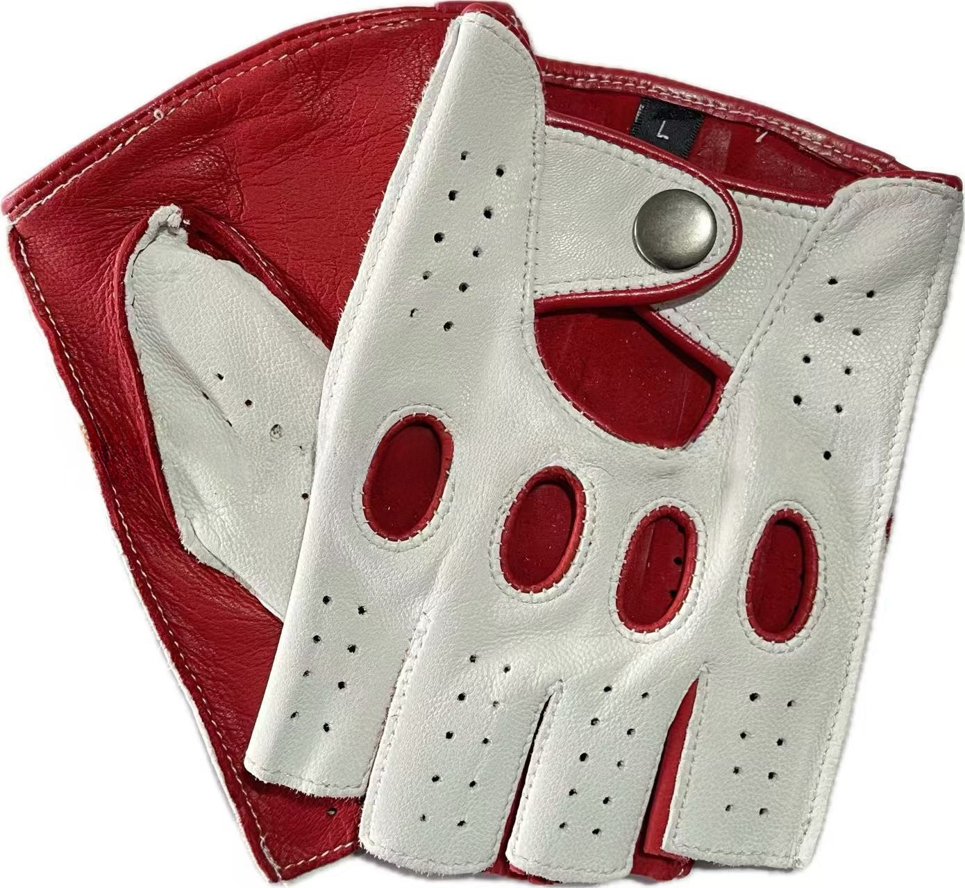 Retro Half Finger Goat Leather - Leather Driving Glove のレビューと価格