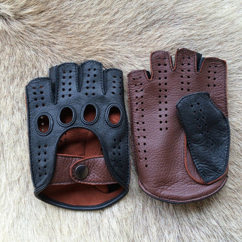 Retro Half Finger Goat Leather - Leather Driving Glove のレビューと価格