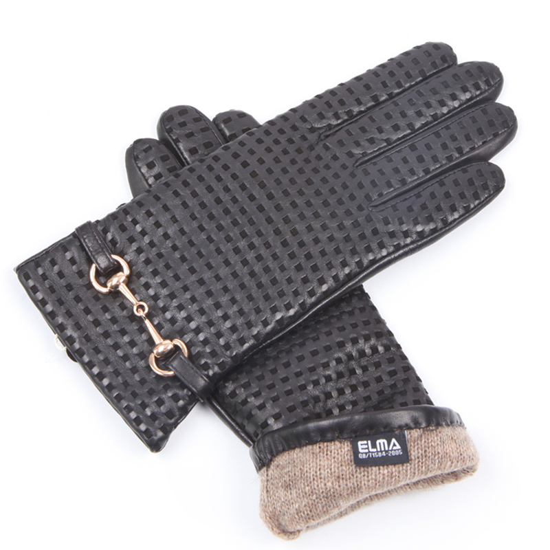 Autumn Winter Real Leather Glo - Wool Glove Lined のレビューと価格