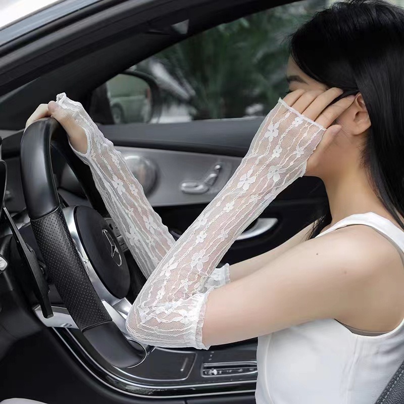 Summer Mesh Flower Lace Finger - Fingerless Glove Knit のレビューと価格