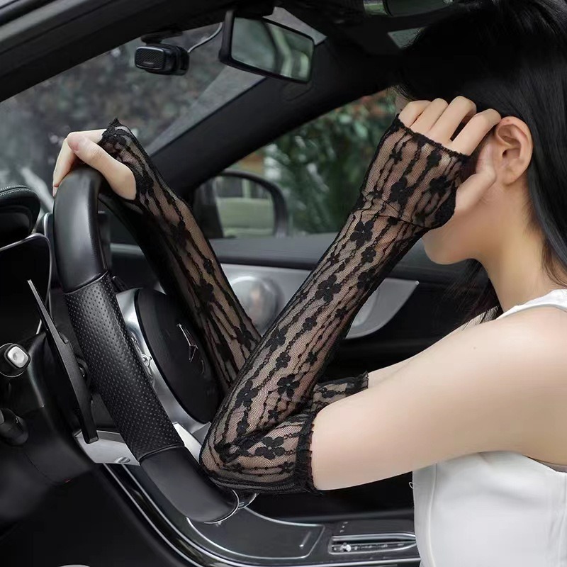 Summer Mesh Flower Lace Finger - Fingerless Glove Knit のレビューと価格