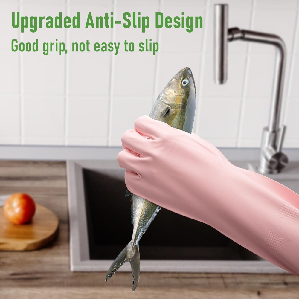 3 Pairs Colorful Rubber Dishwa - Rubber Glove Cleaning のレビューと価格
